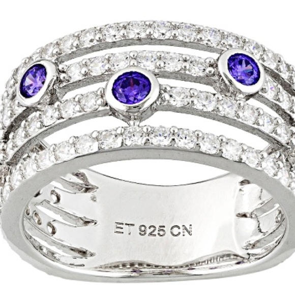 JTV Jewelry - Purple & White 925 Sterling Silver ring sz 5